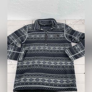 The North Face Black and Gray Patterned Zip-Up Sweater